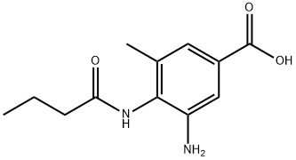 Benzoic acid, 3-amino-5-methyl-4-[(1-oxobutyl)amino]- Structure