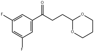 3',5'-DIFLUORO-3-(1,3-DIOXAN-2-YL)PROPIOPHENONE Structure