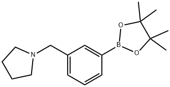 1-[3-(4,4,5,5-Tetramethyl-1,3,2-dioxaborolan-2-yl)benzyl]pyrrolidine 구조식 이미지