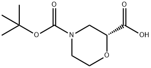 (R)-4-(tert-부톡시카르보닐)모르폴린-2-카르복실산 구조식 이미지