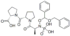 (2S)-1-[(2S)-1-[(2S)-2-[bis(phenylmethoxy)phosphorylamino]propanoyl]py rrolidine-2-carbonyl]pyrrolidine-2-carboxylic acid 구조식 이미지