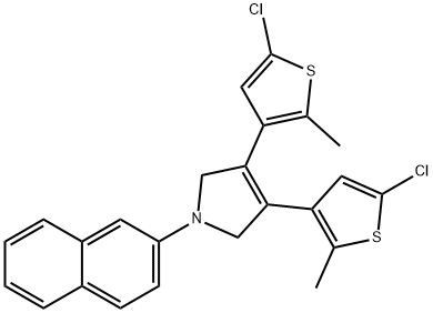 3,4-BIS-(5-CHLORO-2-METHYL-THIOPHEN-3-YL)-1-NAPHTHALEN-2-YL-2,5-DIHYDRO-1H-PYRROLE Structure