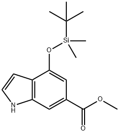1H-Indole-6-carboxylic acid, 4-[[(1,1-diMethylethyl)diMethylsilyl]oxy]-, Methyl ester Structure