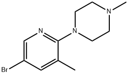 1-(5-broMo-3-Methylpyridin-2-yl)-4-Methylpiperazine Structure