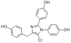 4,4'-(5-Chloro-4-(4-hydroxybenzyl)-1H-imidazole-1,2-diyl)diphenol 구조식 이미지