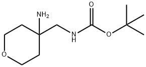 tert-부틸(4-아미노테트라히드로-2H-피란-4-일)메틸카르바메이트 구조식 이미지