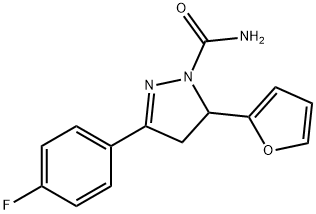 3-(4-Fluorophenyl)-5-(furan-2-yl)-4,5-dihydro-1H-pyrazole-1-carboxamide 구조식 이미지