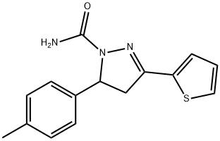 3-(Thiophen-2-yl)-5-p-tolyl-4,5-dihydro-1H-pyrazole-1-carboxamide Structure