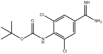 1-BOC-AMINO-4-CARBAMIMIDOYL-2,6-DICHLORO-BENZENE Structure