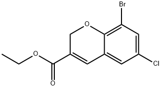 8-BROMO-6-CHLORO-2H-CHROMENE-3-CARBOXYLIC ACID ETHYL ESTER Structure