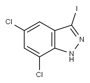 5,7-DICHLORO-3-IODO-1H-INDAZOLE Structure