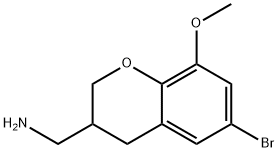 (6-BROMO-8-METHOXY-CHROMAN-3-YL)-메틸라민 구조식 이미지