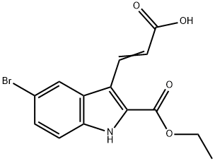 ETHYL 5-BROMO-3-(2-CARBOXY-VINYL)-1H-INDOLE-2-CARBOXYLATE Structure