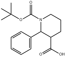 2-PHENYL-PIPERIDINE-1,3-DICARBOXYLICACID1-TERT-BUTYL에스테르 구조식 이미지