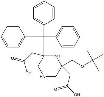 (6-TERT-BUTOXYMETHOXYCARBONYLMETHYL-PIPERAZIN-2-YL)-아세트산트리틸에스테르 구조식 이미지