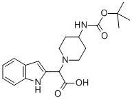 (4-BOC-AMINO-PIPERIDIN-1-YL)-(1H-INDOL-2-YL)-ACETIC ACID Structure
