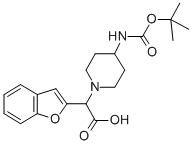 benzofuran-2-yl-(4-tert-butoxycarbonylamino-piperidin-1-yl)-acetic acid 구조식 이미지