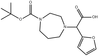 1-BOC-4-(CARBOXY-FURAN-2-YL-METHYL)-[1,4]디아제페인 구조식 이미지