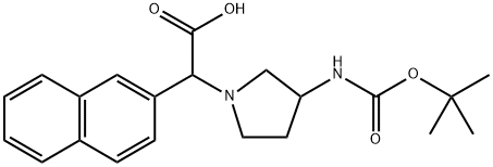 (3-BOC-AMINO-PYRROLIDIN-1-YL)-NAPHTHALEN-2-YL-ACETIC ACID Structure