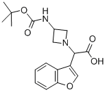 BENZOFURAN-3-YL-(3-BOC-AMINO-AZETIDIN-1-YL)-ACETIC ACID Structure