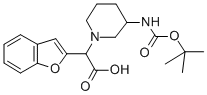 벤조푸란-2-YL-(3-BOC-AMINO-PIPERIDIN-1-YL)-아세트산 구조식 이미지