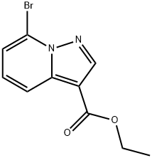 7-브로모-피라졸로[1,5-A]피리딘-3-카복실산에틸에스테르 구조식 이미지