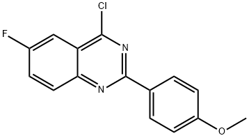 4-CHLORO-6-FLUORO-2-(4-METHOXY-PHENYL)-QUINAZOLINE 구조식 이미지