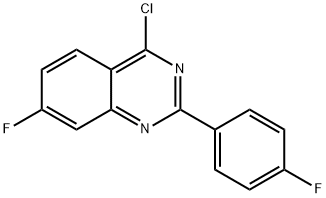 4-CHLORO-7-FLUORO-2-(4-FLUORO-PHENYL)-QUINAZOLINE 구조식 이미지