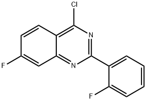 4-클로로-7-플루오로-2-(2-플루오로-페닐)-퀴나졸린 구조식 이미지