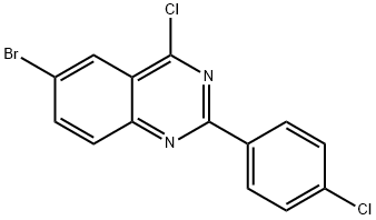 6-BROMO-4-CHLORO-2-(4-CHLORO-PHENYL)-QUINAZOLINE 구조식 이미지