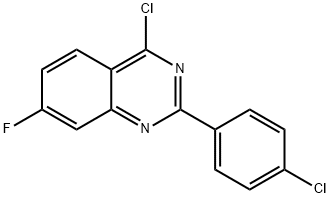 4-클로로-2-(4-클로로-페닐)-7-플루오로-퀴나졸린 구조식 이미지