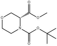 (R)-4-tert-부틸3-메틸모르폴린-3,4-디카르복실레이트 구조식 이미지