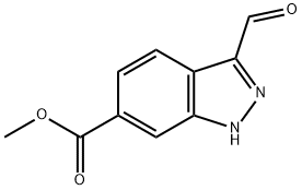 1H-Indazole-6-carboxylic acid, 3-forMyl-, Methyl ester Structure