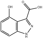 4-하이드록시-1H-인다졸-3-카복실산 구조식 이미지