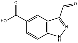 1H-인다졸-5-카르복실산,3-포르밀- 구조식 이미지