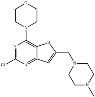 4-(2-Chloro-6-((4-Methylpiperazin-1-yl)Methyl)thieno[3,2-d]pyriMidin-4-yl)Morpholine 구조식 이미지