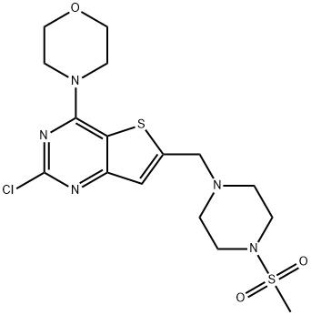 2-CHLORO-6-(4-METHANESULFONYL-PIPERAZIN-1-YLMETHYL)-4-MORPHOLIN-4-YL-THIENO[3,2-D]PYRIMIDINE Structure