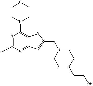 2-(4-((2-Chloro-4-Morpholinothieno[3,2-d]pyriMidin-6-yl)Methyl)piperazin-1-yl)ethanol 구조식 이미지
