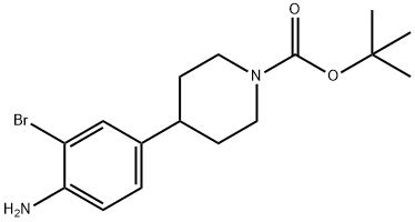 4-(4-amino-3-bromophenyl)piperidine-1-carboxylic acid tert-butyl ester Structure