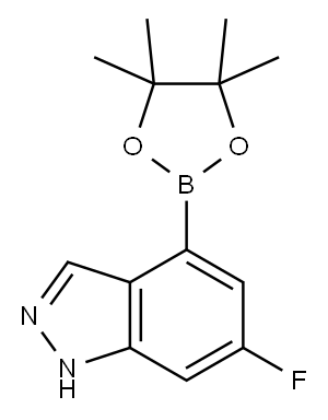 6-FLUORO-4-(4,4,5,5-TETRAMETHYL-[1,3,2]DIOXABOROLAN-2-YL)-1H-INDAZOLE 구조식 이미지