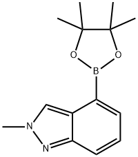 2-Methyl-2H-indazole-4-boronic acid pinacol ester 구조식 이미지