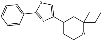 Thiazole, 4-(2-ethyl-2-methyloxan-4-yl)-2-phenyl- Structure