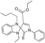 ETHYL 1-BUTYL-3-ETHYL-1'-PHENYL-2'-THIOXO-1,1',2',3-TETRAHYDROSPIRO[BENZO[D]IMIDAZOLE-2,3'-PYRROLE]-4'-CARBOXYLATE Structure