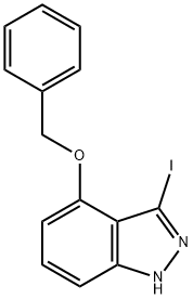 1H-인다졸,3-요오도-4-(페닐메톡시)- 구조식 이미지