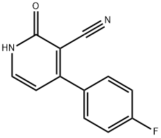 3-Cyano-1,2-dihydro-4-(4-fluorophenyl)-2-oxopyridine, 1,2-Dihydro-4-(4-fluorophenyl)-2-oxonicotinonitrile 구조식 이미지