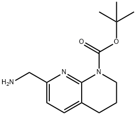 8-N-BOC-5,6,7,8-TETRAHYDRO-1,8-NAPHTHYRIDIN-2-METHYLAMINE
 Structure