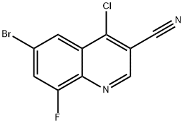 6-BROMO-4-CHLORO-8-FLUORO-QUINOLINE-3-CARBONITRILE
 구조식 이미지