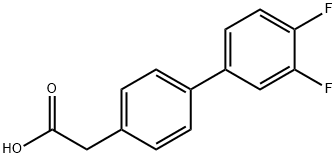 4-BIPHENYL-3',4'-DIFLUORO-ACETIC ACID
 Structure