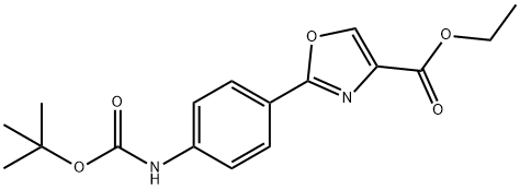 에틸2-(4'-BOC-아미노페닐)-1,3-옥사졸-4-카르복실레이트 구조식 이미지
