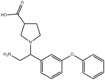 1-[2-AMINO-1-(3-PHENOXY-PHENYL)-ETHYL]-PYRROLIDINE-3-CARBOXYLIC ACID
 구조식 이미지